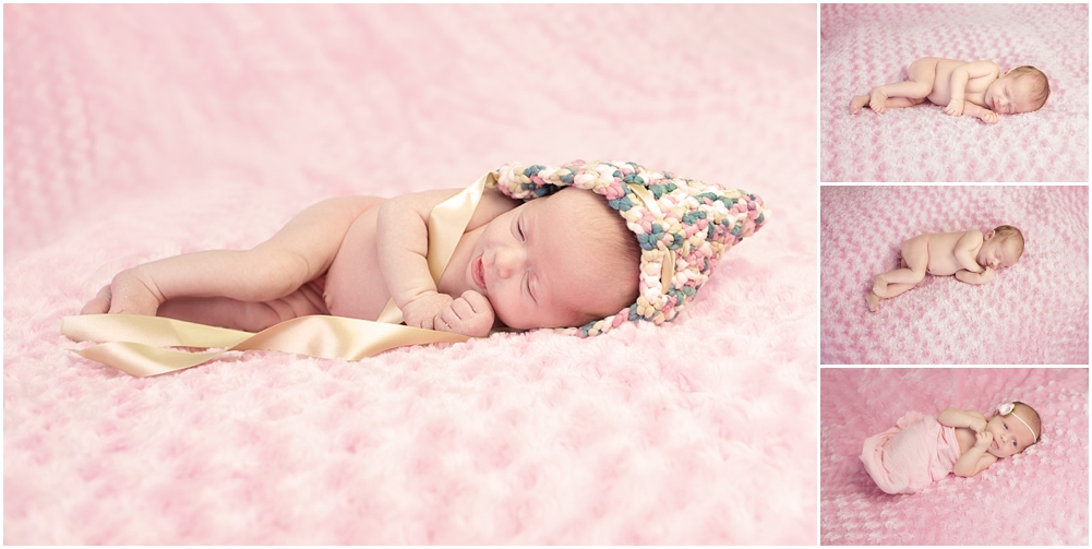 Newborn girl with pixie hat