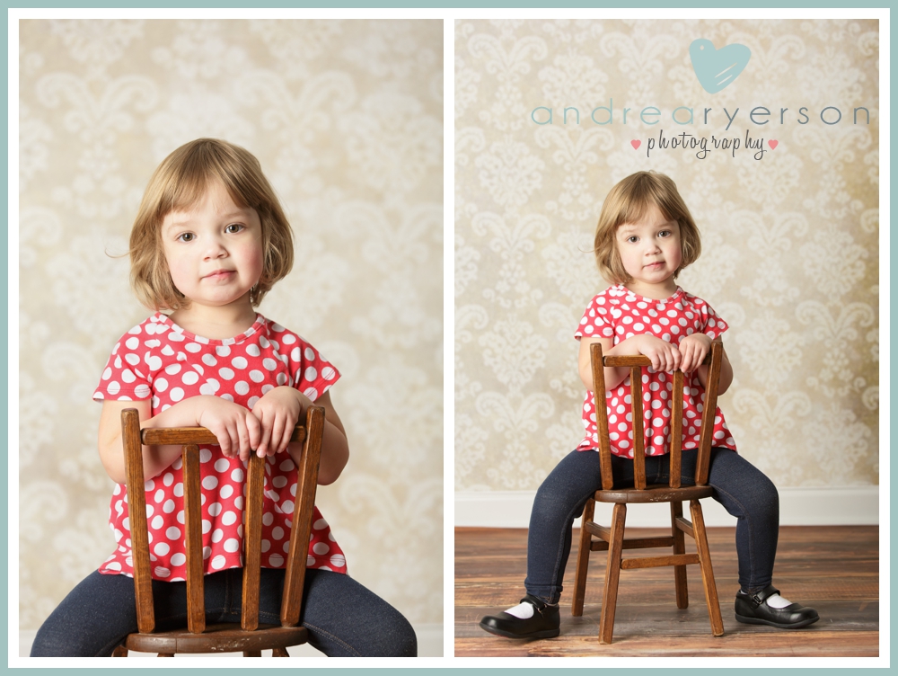 Girl on wooden chair