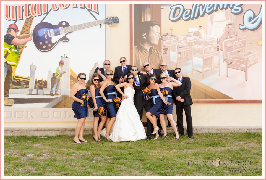 bridal party photos in downtown Waukesha