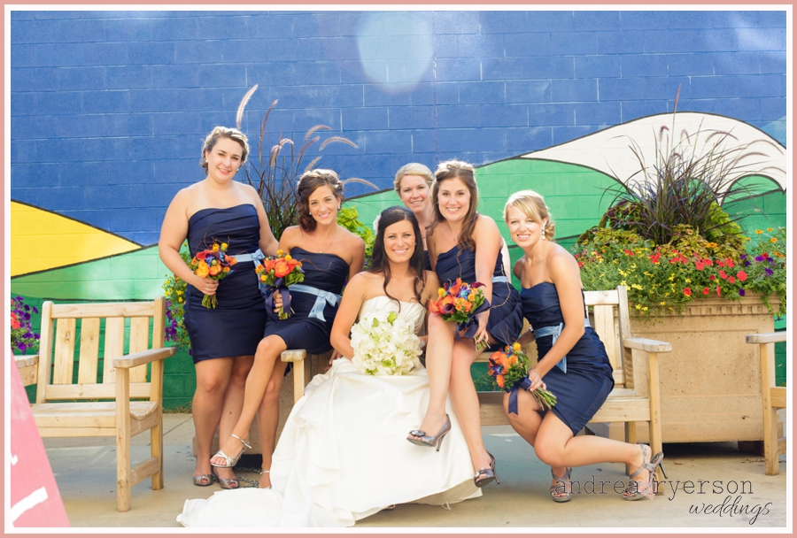 bridal party photos in downtown waukesha