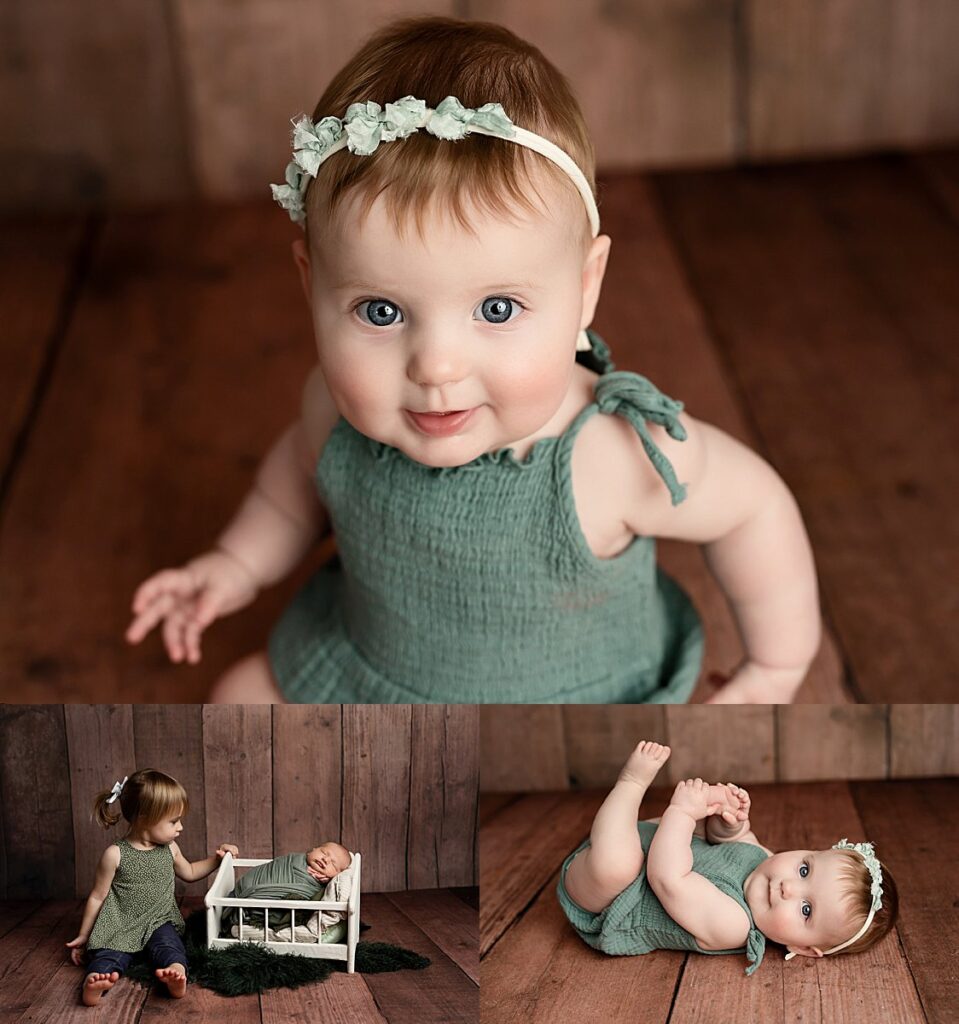 baby photos in green